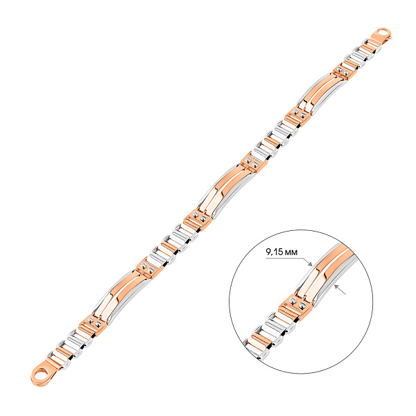 Мужской браслет из красного и белого золота (арт. 326528кб) – изображение 4
