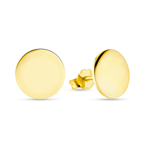 Золотые серьги пусеты «Монеты» (арт. 105708ж) – изображение 1