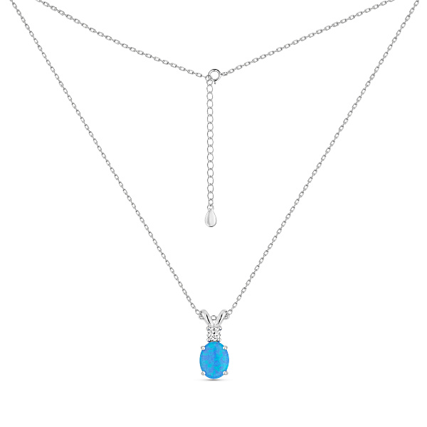 Колье из серебра с опалом (арт. 7507/2474Пос) – изображение 2