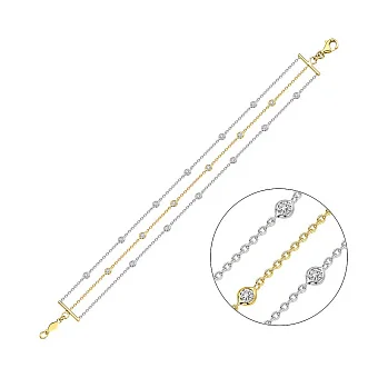 Браслет з жовтого і білого золота з фіанітами (арт. 326543жб)