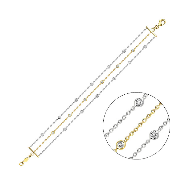 Браслет з жовтого і білого золота з фіанітами (арт. 326543жб) – зображення 1