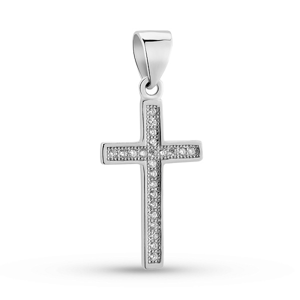 Срібний підвіс Хрестик з фіанітами (арт. 7503/4113) – зображення 1