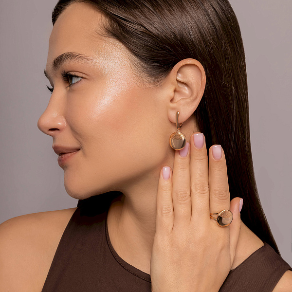 Серьги-подвески из красного золота (арт. 1092101) – изображение 5