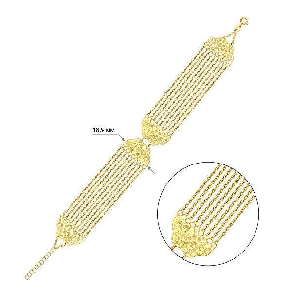 Массивный браслет Francelli из желтого золота (арт. 3261045ж) – изображение 5