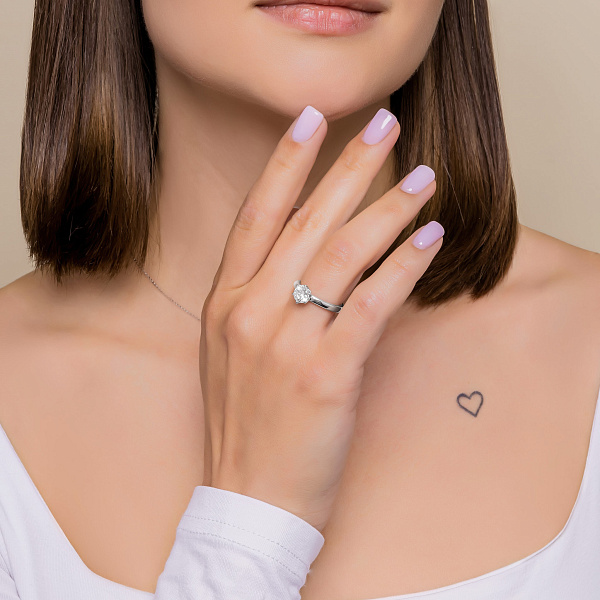 Каблучка з білого золота з діамантом (арт. К01117810036б) – зображення 7