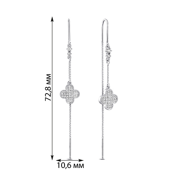 Довгі срібні сережки Конюшина (арт. 7502/10112/10) – зображення 2