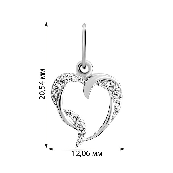 Подвес из белого золота "Сердце" (арт. 440460б) – изображение 2