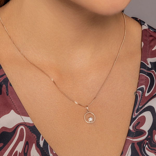 Золотая подвеска с фианитом (арт. 440432) – изображение 2