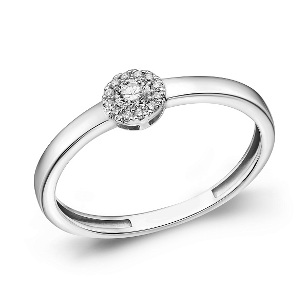 Кольцо из белого золота с бриллиантами (арт. К011668010б) – изображение 1