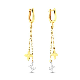 Золоті сережки з підвісками (арт. 103696жб)