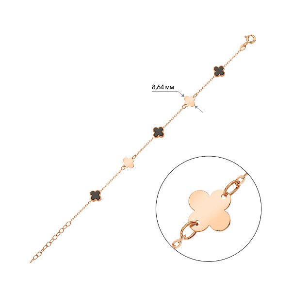 Браслет из красного золота с ониксом (арт. 326918/8о) – изображение 2