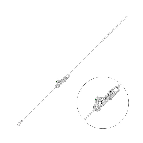 Браслет зі срібла Пантера (арт. 7509/4825аз) – зображення 1