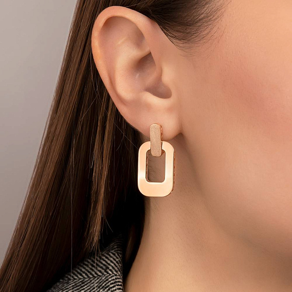 Серьги из красного золота без камней (арт. 1091822м) – изображение 2
