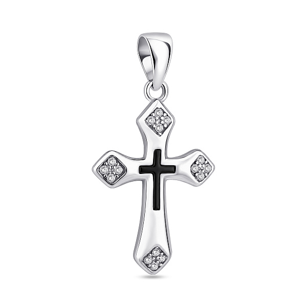 Серебряный крест с фианитами (арт. 7503/4687еч) – изображение 1
