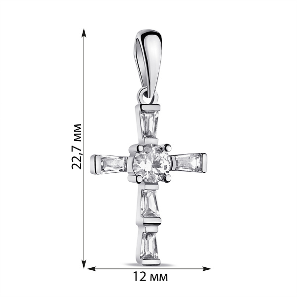 Серебряный крестик с фианитами (арт. 7503/3993) – изображение 2