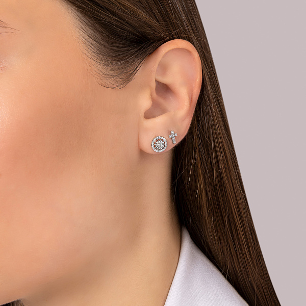 Серьги из белого золота с бриллиантами  (арт. Т011770010б) – изображение 2