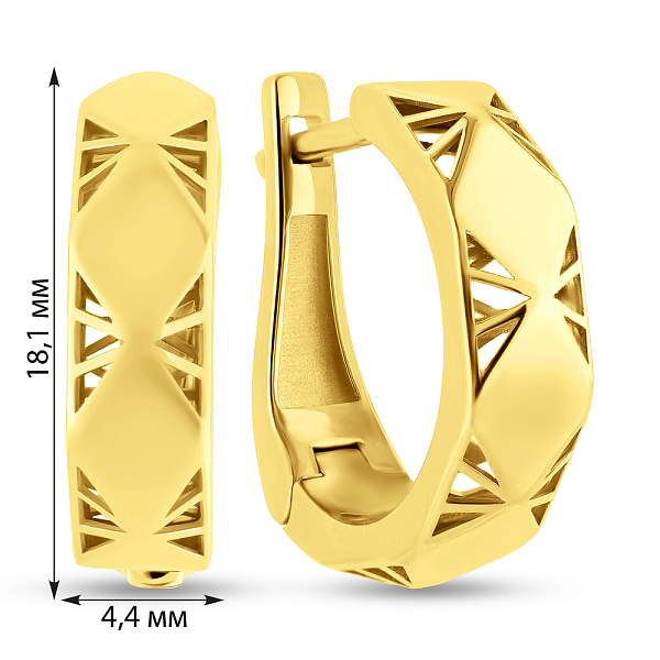 Серьги из желтого золота (арт. 109047ж) – изображение 3