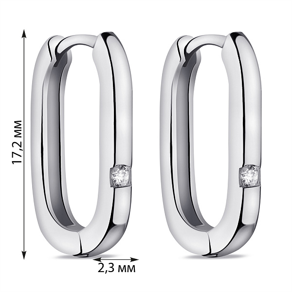 Серьги из серебра с фианитами (арт. 7502/9768/15) – изображение 2