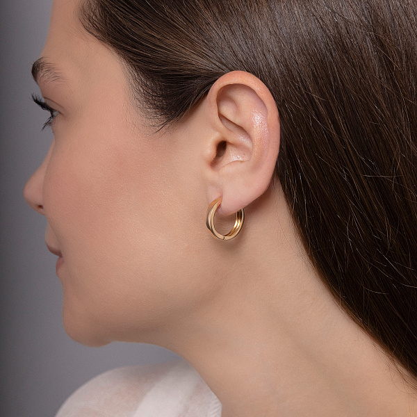 Серьги-кольца из красного золота (арт. 105700/15) – изображение 3