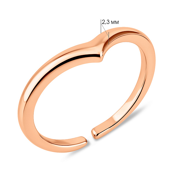 Тонка фалангова каблучка з червоного золота (арт. 140823ф) – зображення 4