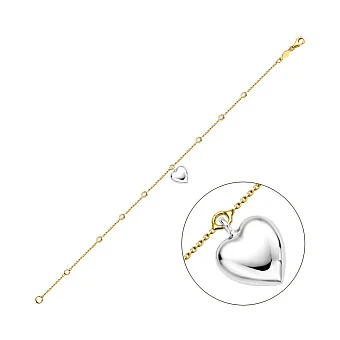 Браслет из желтого и белого золота с фианитами (арт. 326730жбП1)