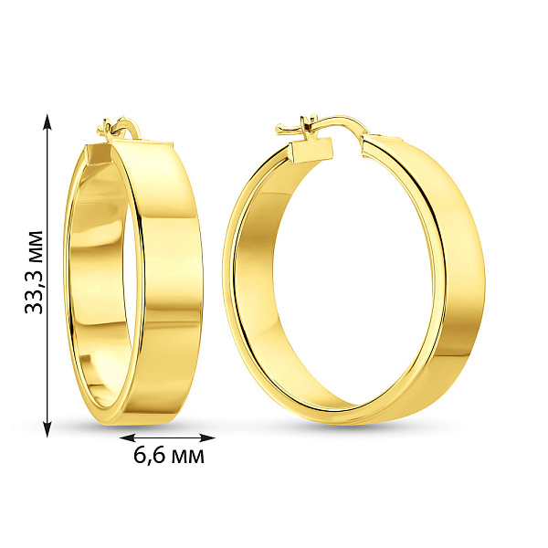 Серьги-кольца из желтого золота (арт. 1091574/30ж) – изображение 4