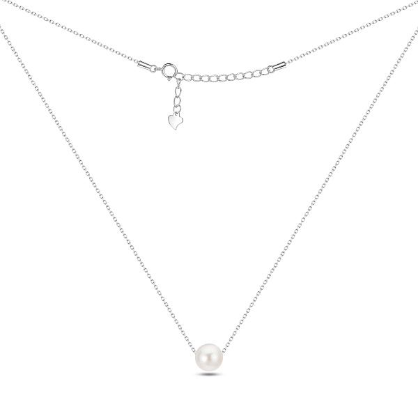 Серебряное колье с жемчужиной (арт. 7507/2685/1жб) – изображение 1