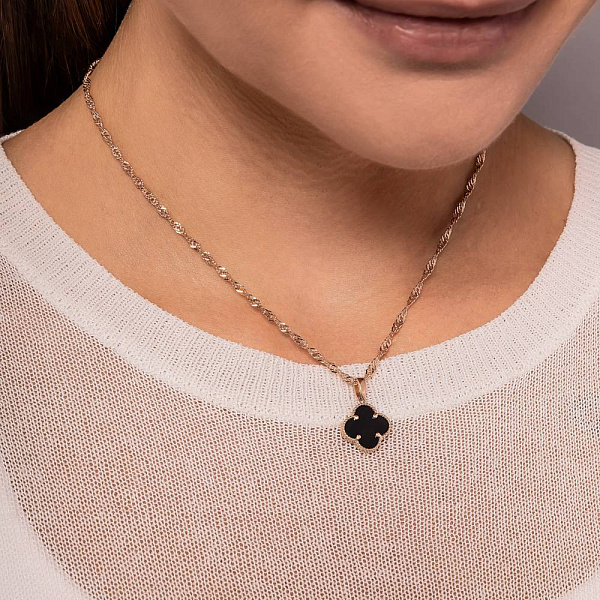 Кулон з червоного золота з оніксом (арт. 441439/12о) – зображення 3