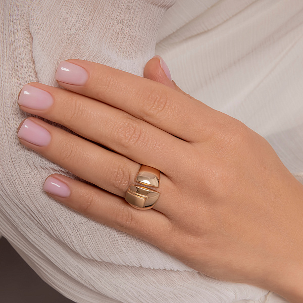 Массивное золотое кольцо с матовым покрытием (арт. 156753м) – изображение 2