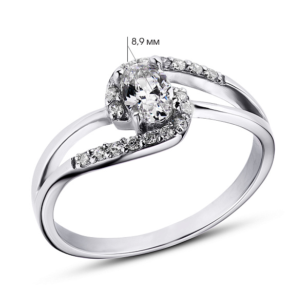 Серебряное кольцо с фианитами (арт. 7501/11023р) – изображение 2