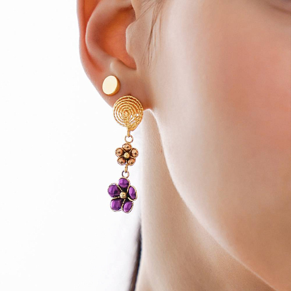 Серьги-пусеты «Монеты»  из желтого золота (арт. 106845ж) – изображение 3