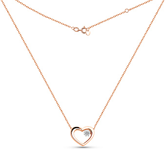 Колье Сердце из золота с бриллиантом (арт. Ц011293)