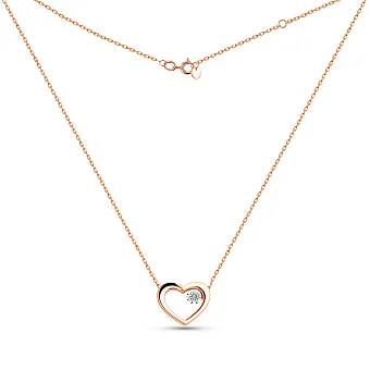 Кольє Серце з золота з діамантом (арт. Ц011293)