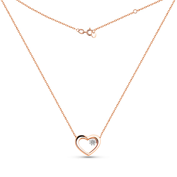 Кольє Серце з золота з діамантом (арт. Ц011293) – зображення 1