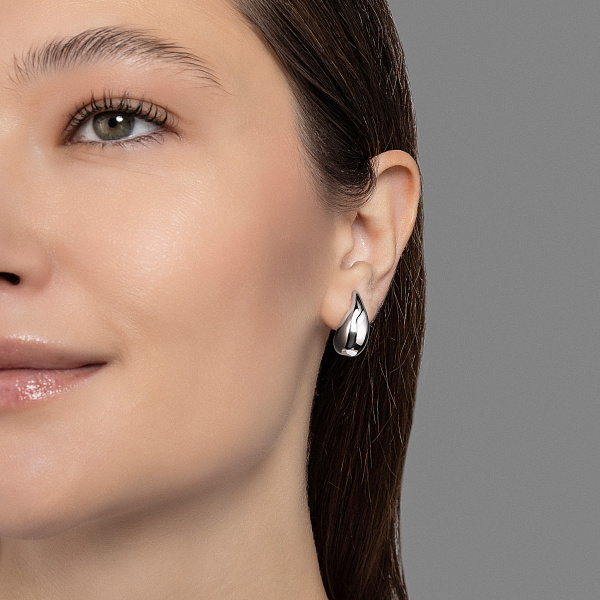Серьги из белого золота Капля (арт. 1091497/2б) – изображение 3