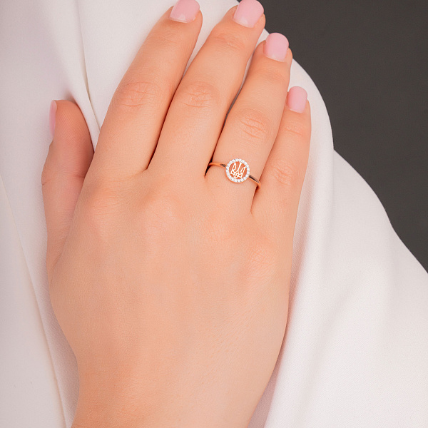 Золотое кольцо Герб Украины-Трезубец (арт. 141272) – изображение 2