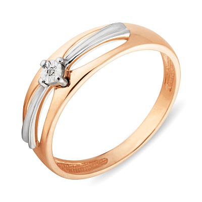Золотое кольцо с бриллиантом (арт. К011057005)