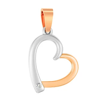 Золотая подвеска Сердце с фианитом (арт. 440497)