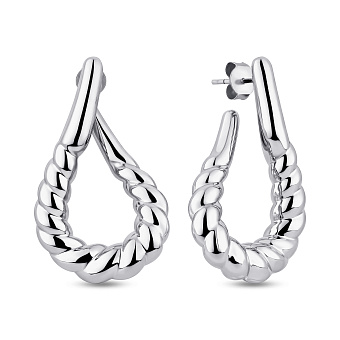 Фото Широкие серьги-пусеты без камней (арт. 7518/7297)