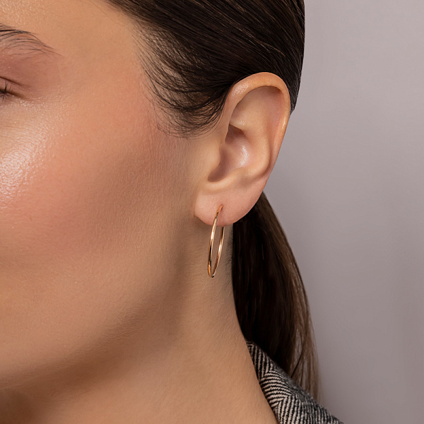 Сережки-кільця з червоного золота (арт. 122200/25) – зображення 3