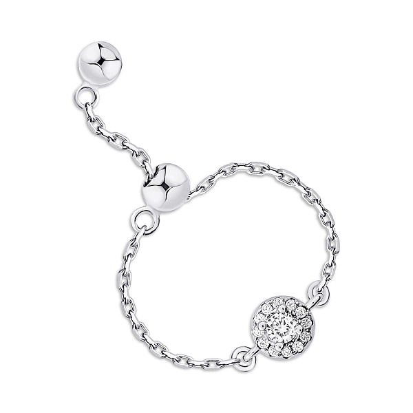 Безрозмірна срібна каблучка з фіанітами (арт. 7501/7022) – зображення 1