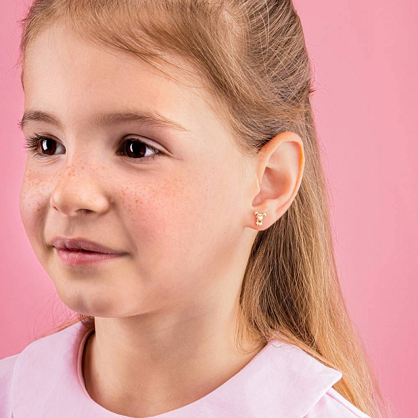 Золоті пусети «Дівчатка» для дітей  (арт. 105659) – зображення 4