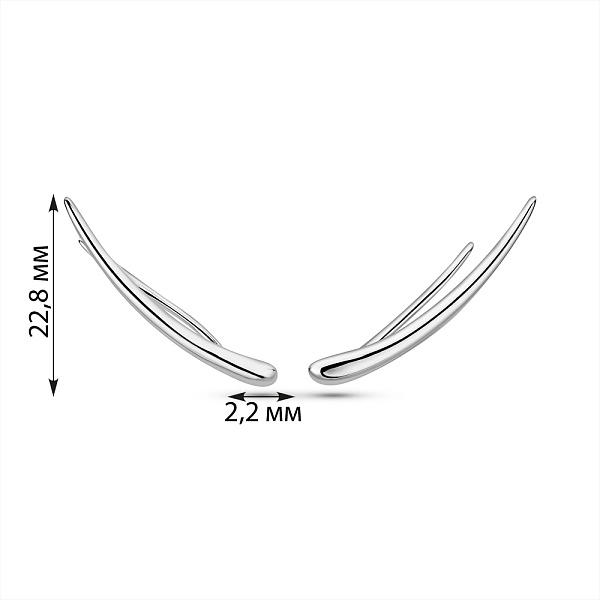 Серебряные серьги-клаймберы (арт. 7502/9912) – изображение 2