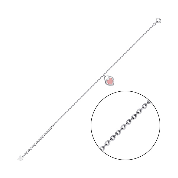 Серебряный браслет Сердце с эмалью (арт. 7509/3259ер) – изображение 1