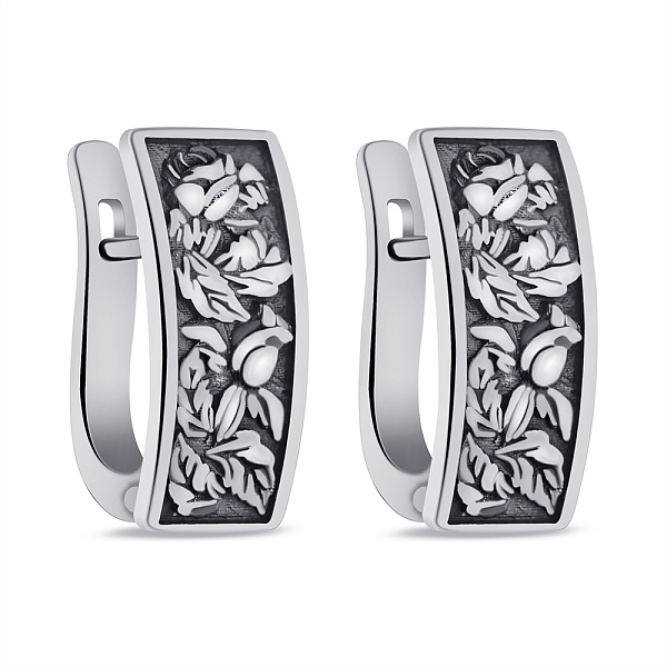 Серебряные серьги без камней (арт. 7902/2272ч) – изображение 1