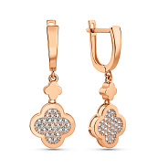 Сережки Конюшина з червоного золота з фіанітами (арт. 1091416/10)