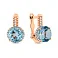 Золоті сережки з топазом і фіанітами (арт. 111100Пг) – зображення 1