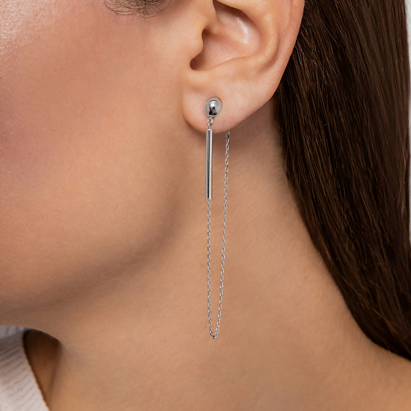 Золотые серьги с цепочкой (арт. 1091086б) – изображение 3