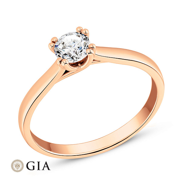 Золотое кольцо с бриллиантом (арт. К01116504036) – изображение 1