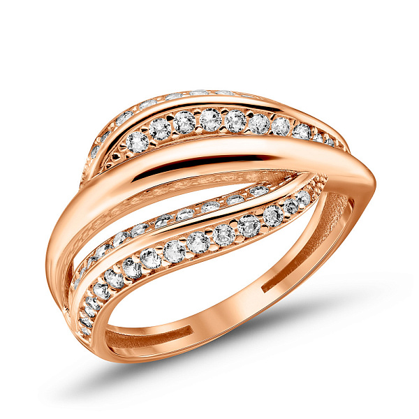 Золотое кольцо с фианитами (арт. 156534) – изображение 1